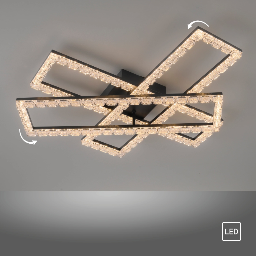 JUST LIGHT. 14733-18 - LED kattovalaisin GLITRA LED/35W/230V 57x72 cm musta