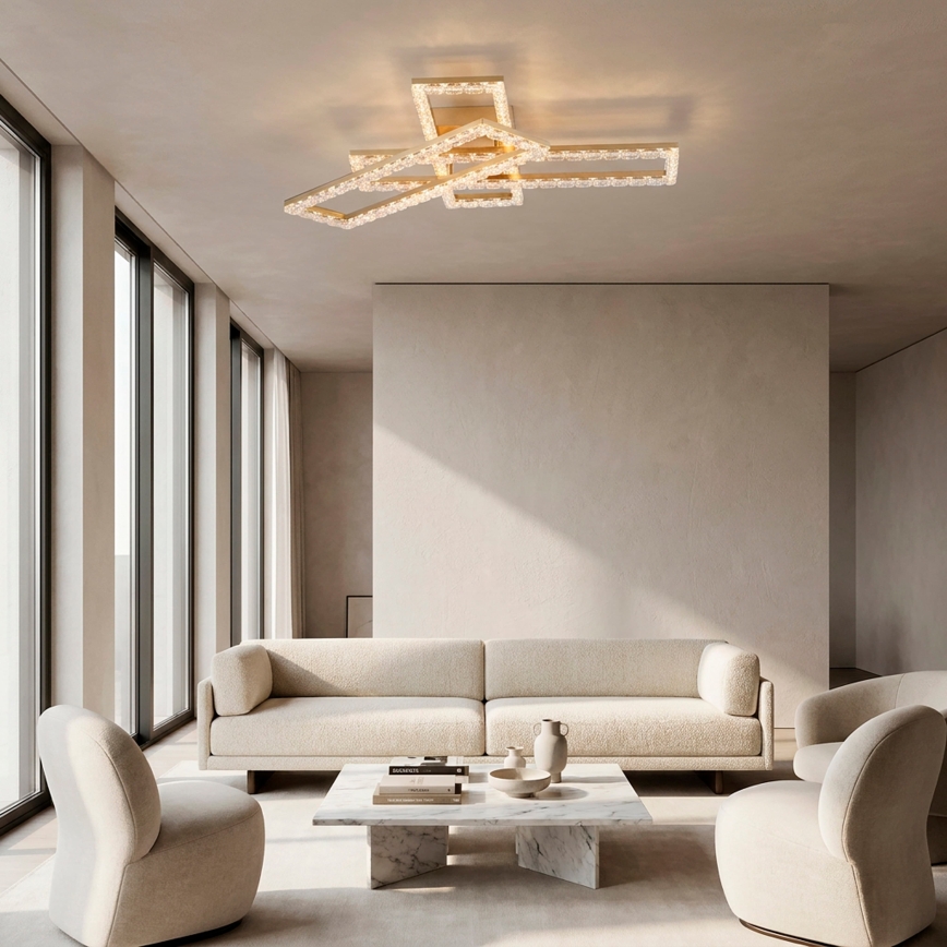 JUST LIGHT. 14733-60 - LED-kattovalaisin GLITRA LED/35W/230V 57,25x72,05 cm kultainen