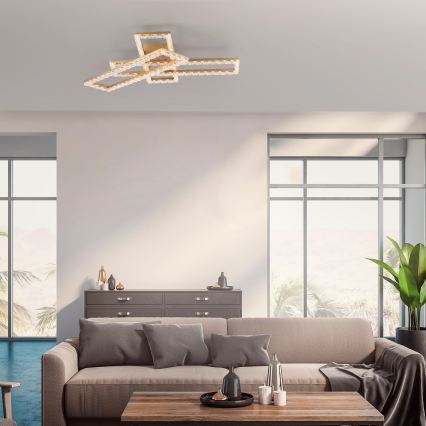 JUST LIGHT. 14733-60 - LED-kattovalaisin GLITRA LED/35W/230V 57,25x72,05 cm kultainen