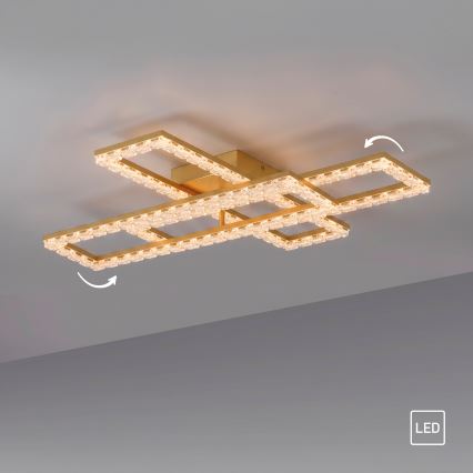 JUST LIGHT. 14733-60 - LED-kattovalaisin GLITRA LED/35W/230V 57,25x72,05 cm kultainen