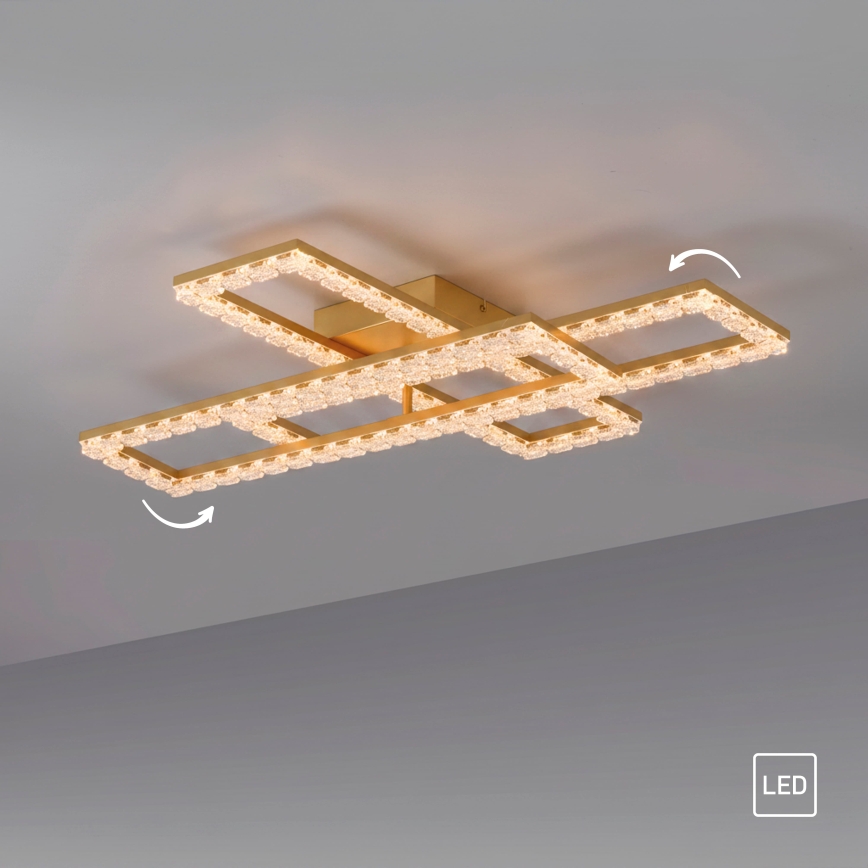 JUST LIGHT. 14733-60 - LED-kattovalaisin GLITRA LED/35W/230V 57,25x72,05 cm kultainen