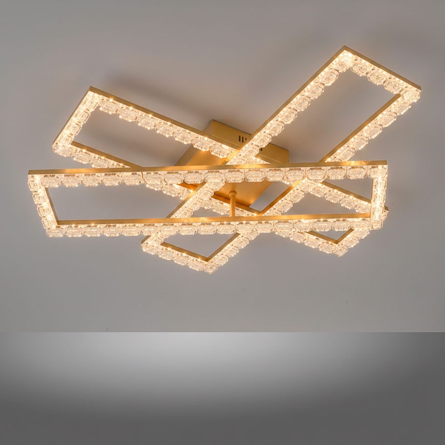 JUST LIGHT. 14733-60 - LED-kattovalaisin GLITRA LED/35W/230V 57,25x72,05 cm kultainen