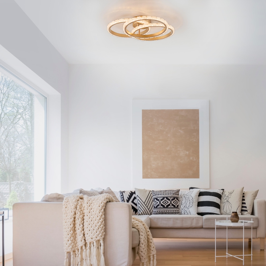 JUST LIGHT. 14734-60 - LED-kattovalaisin GLITRA LED/37W/230V halkaisija 50 cm kultainen
