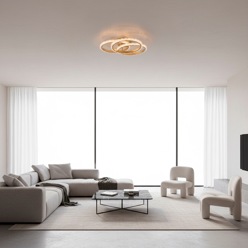 JUST LIGHT. 14734-60 - LED-kattovalaisin GLITRA LED/37W/230V halkaisija 50 cm kultainen