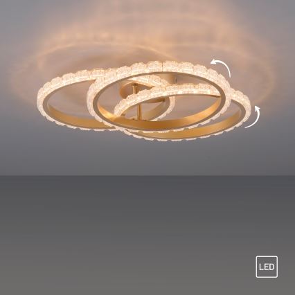 JUST LIGHT. 14734-60 - LED-kattovalaisin GLITRA LED/37W/230V halkaisija 50 cm kultainen