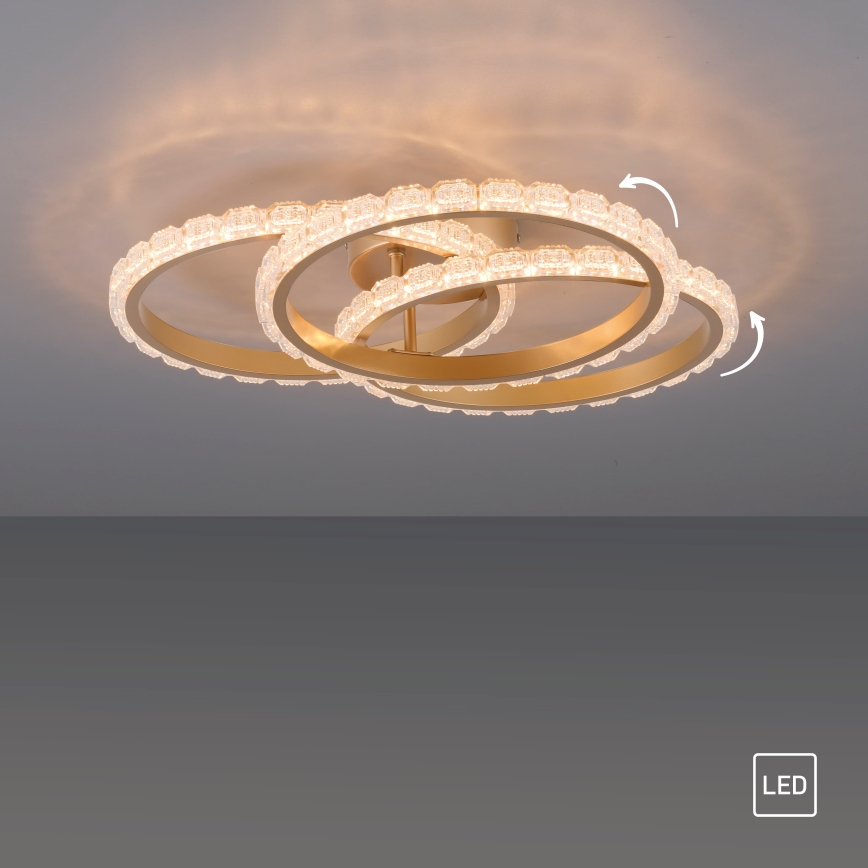 JUST LIGHT. 14734-60 - LED-kattovalaisin GLITRA LED/37W/230V halkaisija 50 cm kultainen