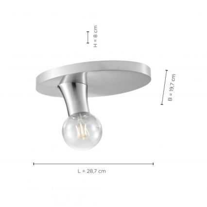 JUST LIGHT. 14777-55 - Kattovalo TURN ME 1xE27/60W/230V mattakromi