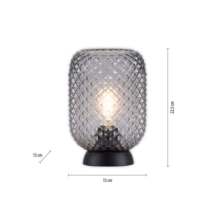 JUST LIGHT. 14906-18 - Pöytävalaisin REISHI 1xE27/40W/230V musta