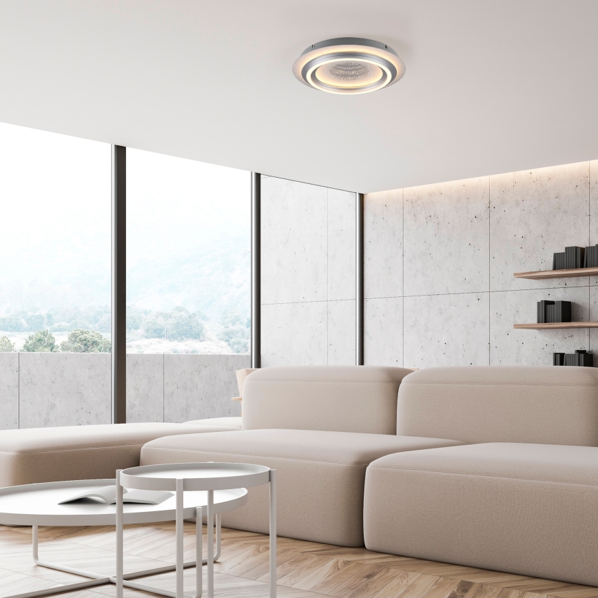 JUST LIGHT. 15089-21 - LED-katto­valaisin CICHIO LED/36W/230V, halkaisija 40 cm, mattakromi