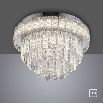 JUST LIGHT. 15092-17 - LED-kattovalaisin KULUNKA LED/33W/230V, Ø 38 cm, kiiltävä kromi