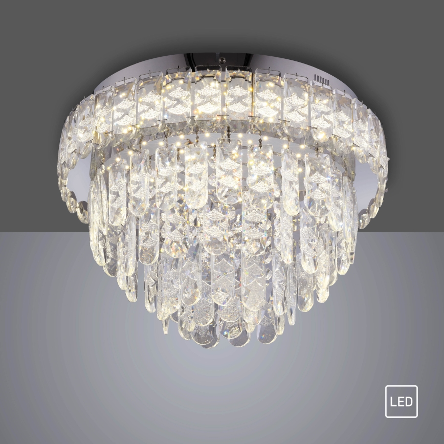 JUST LIGHT. 15092-17 - LED-kattovalaisin KULUNKA LED/33W/230V, Ø 38 cm, kiiltävä kromi
