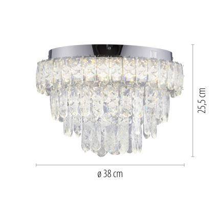 JUST LIGHT. 15092-17 - LED-kattovalaisin KULUNKA LED/33W/230V, Ø 38 cm, kiiltävä kromi