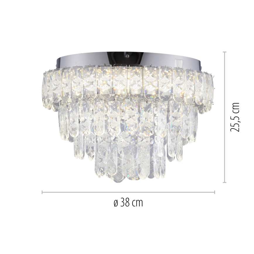 JUST LIGHT. 15092-17 - LED-kattovalaisin KULUNKA LED/33W/230V, Ø 38 cm, kiiltävä kromi