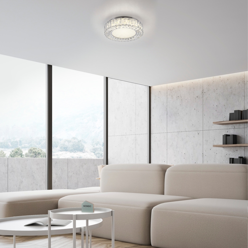 JUST LIGHT. 15221-17 - LED-kattovalaisin KULUNKA LED/32W/230V, halkaisija 37 cm, kiiltävä kromi