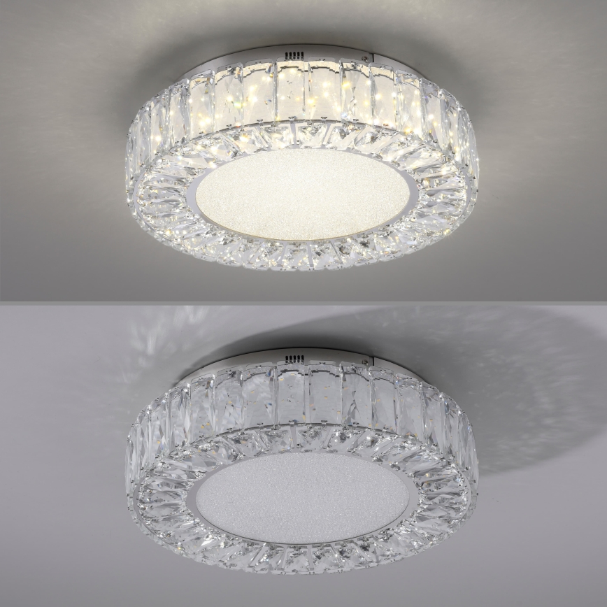 JUST LIGHT. 15221-17 - LED-kattovalaisin KULUNKA LED/32W/230V, halkaisija 37 cm, kiiltävä kromi