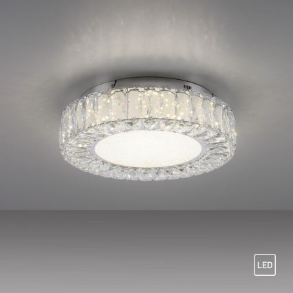 JUST LIGHT. 15221-17 - LED-kattovalaisin KULUNKA LED/32W/230V, halkaisija 37 cm, kiiltävä kromi