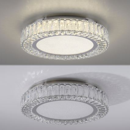 JUST LIGHT. 15222-17 - LED-kattovalaisin KULUNKA LED/46W/230V halkaisija 50 cm kiiltävä kromi