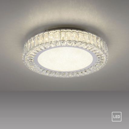 JUST LIGHT. 15222-17 - LED-kattovalaisin KULUNKA LED/46W/230V halkaisija 50 cm kiiltävä kromi