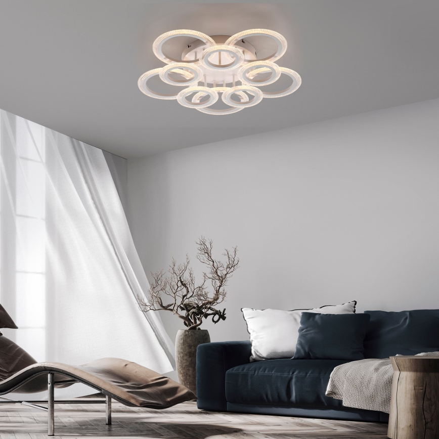 JUST LIGHT. 15268-16 - LED kattovalaisin CRYSTALLO LED/48,5W/230V halkaisija 68,6 cm valkoinen