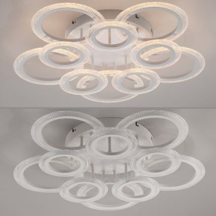 JUST LIGHT. 15268-16 - LED kattovalaisin CRYSTALLO LED/48,5W/230V halkaisija 68,6 cm valkoinen