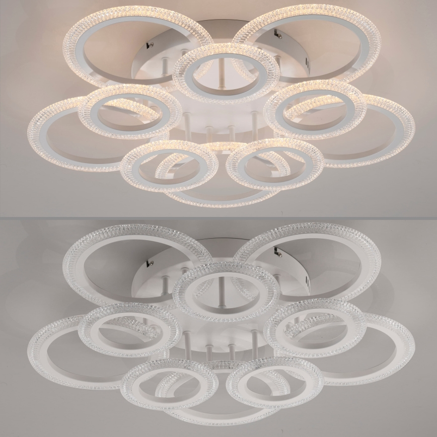 JUST LIGHT. 15268-16 - LED kattovalaisin CRYSTALLO LED/48,5W/230V halkaisija 68,6 cm valkoinen