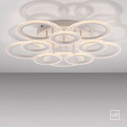 JUST LIGHT. 15268-16 - LED kattovalaisin CRYSTALLO LED/48,5W/230V halkaisija 68,6 cm valkoinen