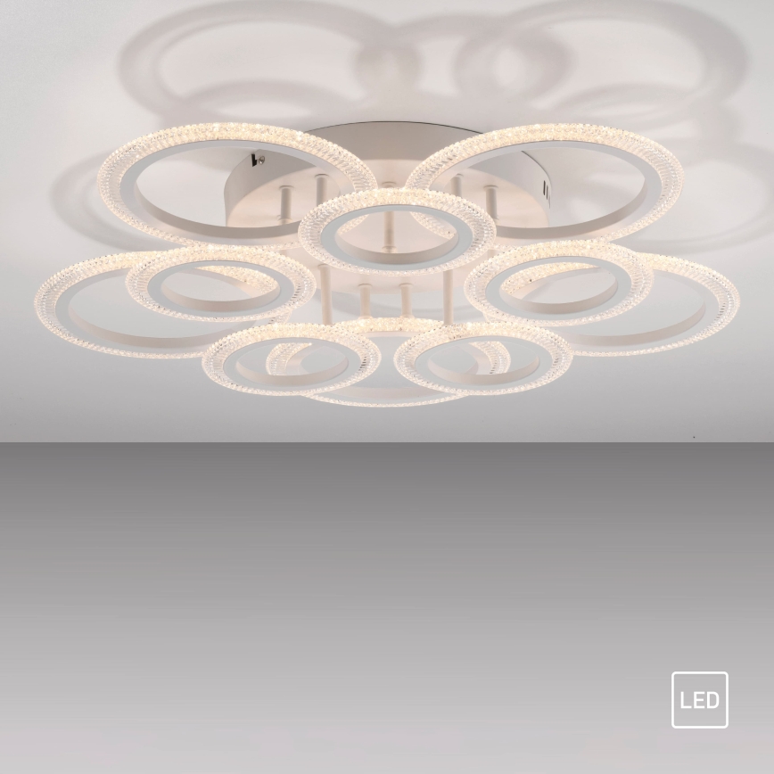 JUST LIGHT. 15268-16 - LED kattovalaisin CRYSTALLO LED/48,5W/230V halkaisija 68,6 cm valkoinen