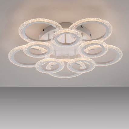 JUST LIGHT. 15268-16 - LED kattovalaisin CRYSTALLO LED/48,5W/230V halkaisija 68,6 cm valkoinen