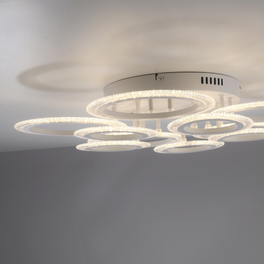 JUST LIGHT. 15268-16 - LED kattovalaisin CRYSTALLO LED/48,5W/230V halkaisija 68,6 cm valkoinen