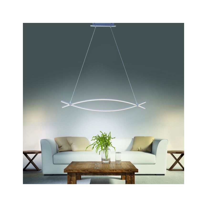 JUST LIGHT. 15382-55 - LED-kattokruunu johdossa MAJA 2xLED/8,4W/230V mattakromi