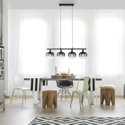 JUST LIGHT. 15421-18 - Kattokruunu johdossa ZEA 4xE14/25W/230V musta