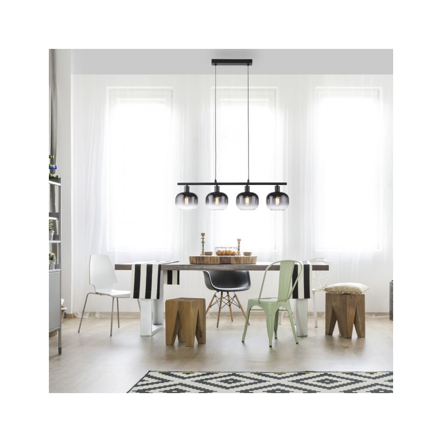 JUST LIGHT. 15421-18 - Kattokruunu johdossa ZEA 4xE14/25W/230V musta