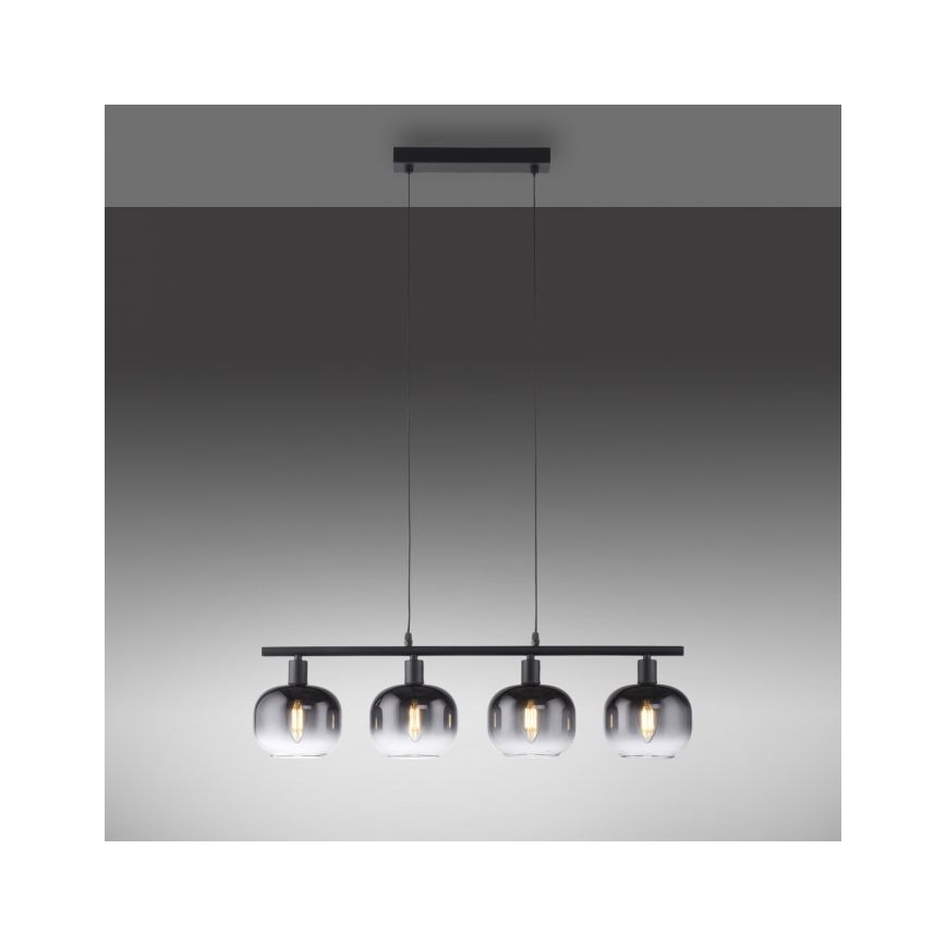 JUST LIGHT. 15421-18 - Kattokruunu johdossa ZEA 4xE14/25W/230V musta