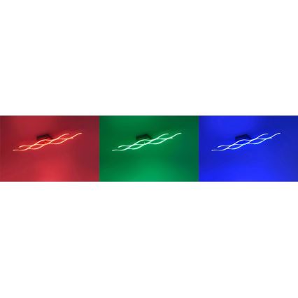 JUST LIGHT. 16266-55 - Himmennettävä LED-RGB-kattovalaisin LOLA WAVE LED/30W/230V 2700-5000K + kauko-ohjaus