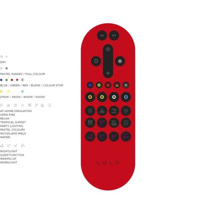 JUST LIGHT. 16266-55 - Himmennettävä LED-RGB-kattovalaisin LOLA WAVE LED/30W/230V 2700-5000K + kauko-ohjaus