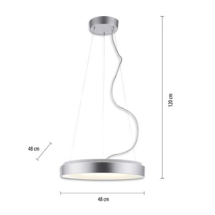 JUST LIGHT. 17075-21 - Himmennettävä LED-kattokruunu johdossa KETO ANIKA LED/26,5W/230V 2700-5000K + kauko-ohjaus