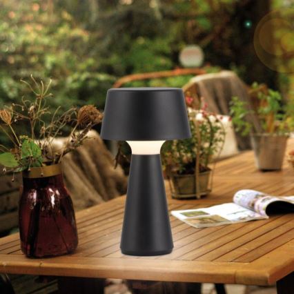 JUST LIGHT. 19260-18 - LED himmennettävä kosketusohjattu ulkovalaisin ABERA LED/3W/3,7V 2000 mAh USB IP54 musta