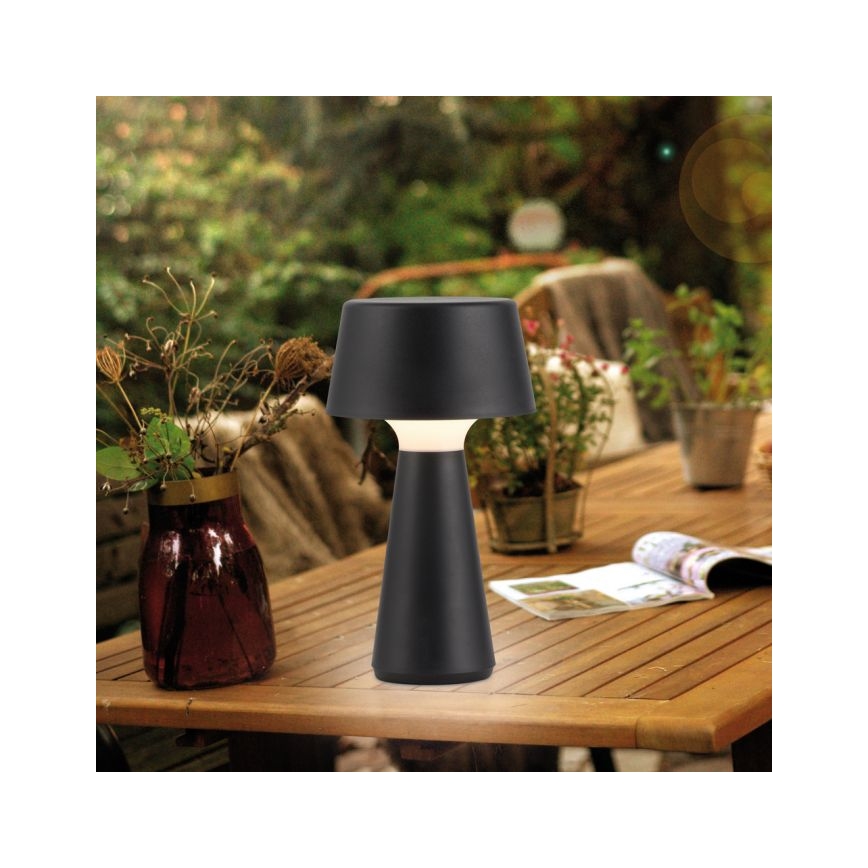 JUST LIGHT. 19260-18 - LED himmennettävä kosketusohjattu ulkovalaisin ABERA LED/3W/3,7V 2000 mAh USB IP54 musta