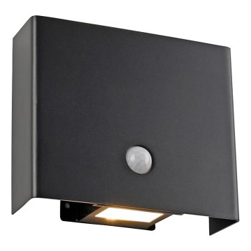 JUST LIGHT. 19471-18 - LED-ulkovalaisin anturilla AMIN 2xLED/1,25W/3,7V 4400mAh IP44 musta