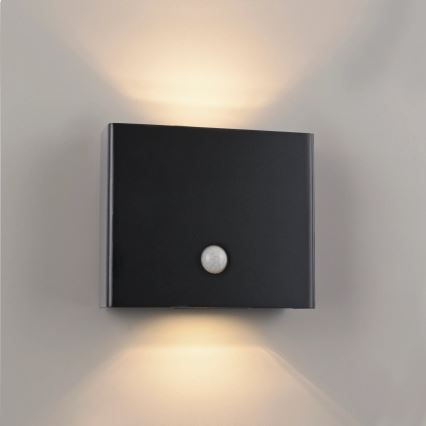 JUST LIGHT. 19471-18 - LED-ulkovalaisin anturilla AMIN 2xLED/1,25W/3,7V 4400mAh IP44 musta