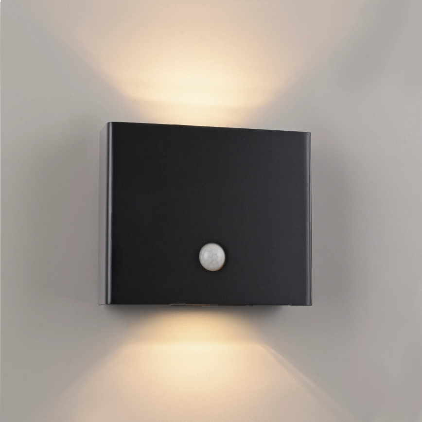 JUST LIGHT. 19471-18 - LED-ulkovalaisin anturilla AMIN 2xLED/1,25W/3,7V 4400mAh IP44 musta
