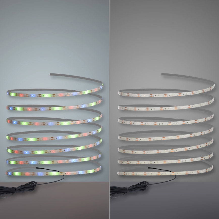 JUST LIGHT. 19971-18 - LED RGB -aurinkonauha TEANIA, LED/3,7V, 5 m, 1200 mAh, IP44, musta