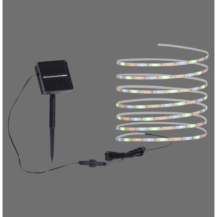 JUST LIGHT. 19971-18 - LED RGB -aurinkonauha TEANIA, LED/3,7V, 5 m, 1200 mAh, IP44, musta