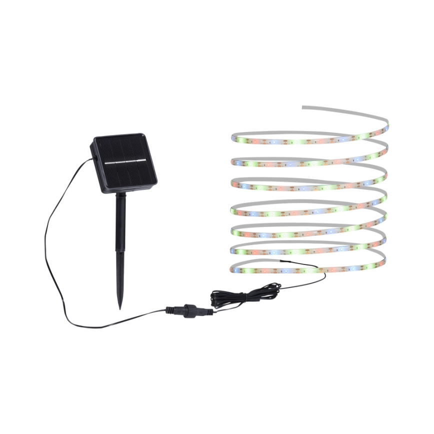 JUST LIGHT. 19971-18 - LED RGB -aurinkonauha TEANIA, LED/3,7V, 5 m, 1200 mAh, IP44, musta