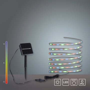 JUST LIGHT. 19971-18 - LED RGB -aurinkonauha TEANIA, LED/3,7V, 5 m, 1200 mAh, IP44, musta