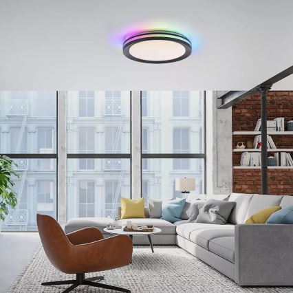 JUST LIGHT. 7509018 - LED RGBW himmennettävä kattovalaisin GANGES LED/24W/230V 2700-5000K + kaukosäädin