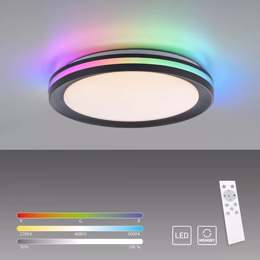 JUST LIGHT. 7509018 - LED RGBW himmennettävä kattovalaisin GANGES LED/24W/230V 2700-5000K + kaukosäädin