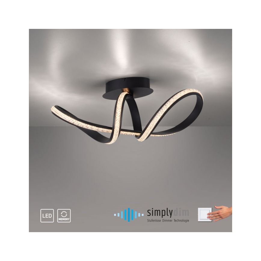 JUST LIGHT. 8475-18 - LED-himmennyskattokruunu BRILLA LED/29W/230V musta
