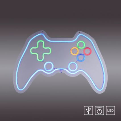 JUST LIGHT. 85022-70 - LED Neon seinäkoriste NEON 1xLED/6,5W/5V gamer