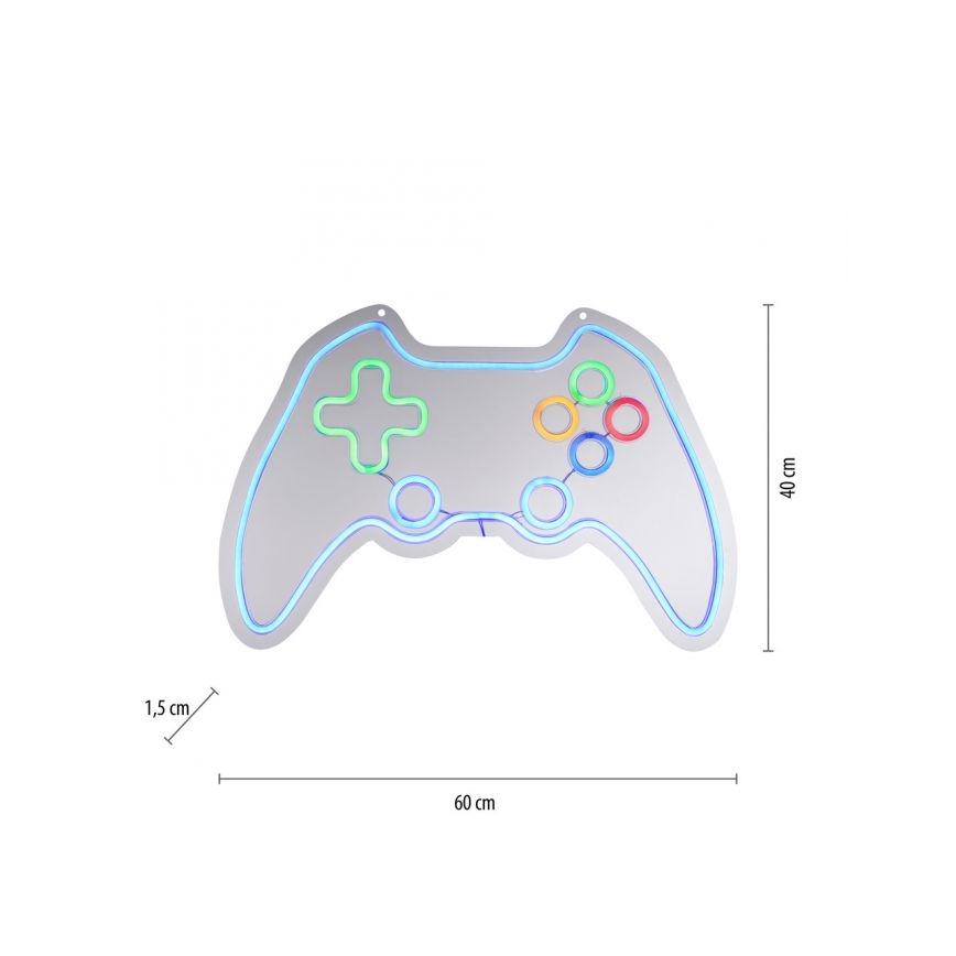 JUST LIGHT. 85022-70 - LED Neon seinäkoriste NEON 1xLED/6,5W/5V gamer